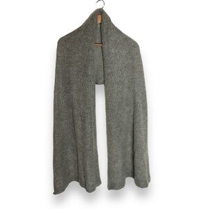 Grey Open Knit Wide Scarf